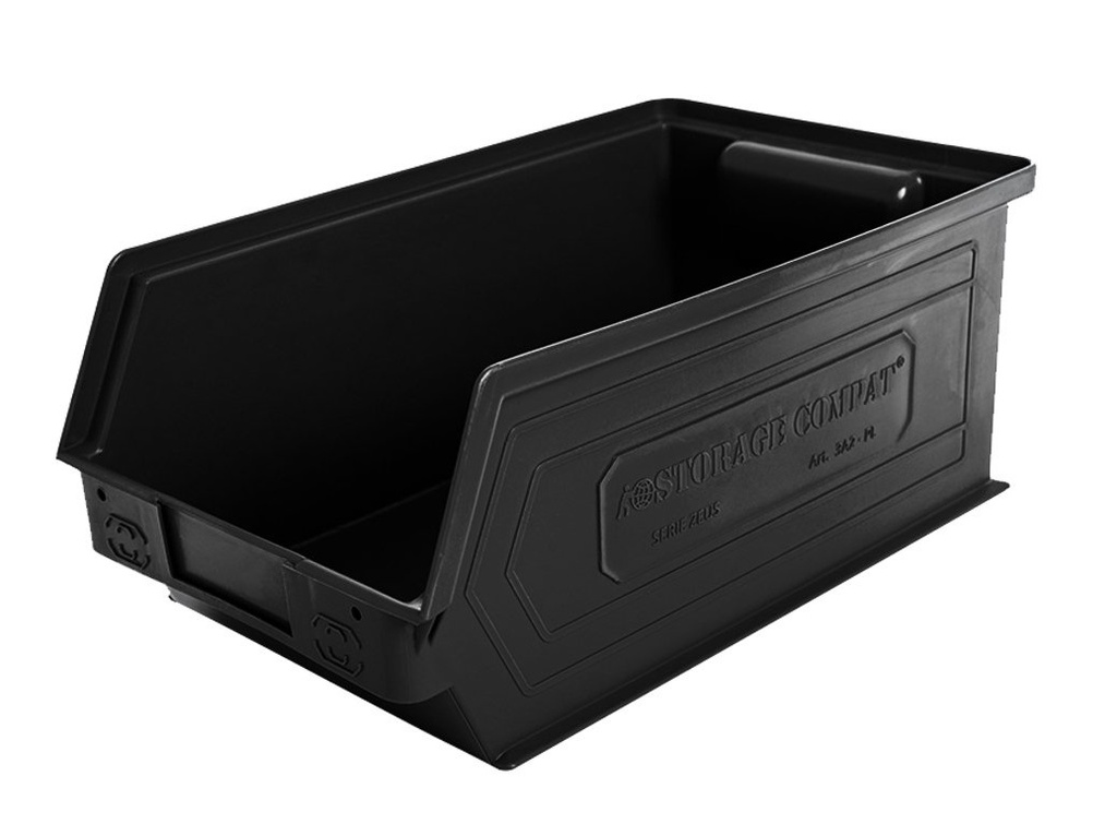 Contenedor Negro - Serie Zeus | 350/300x200x145 mm, Storage Compat
