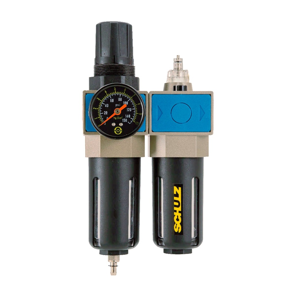 Filtro de aire c/lubricador y regulador ø 1/2", Schulz