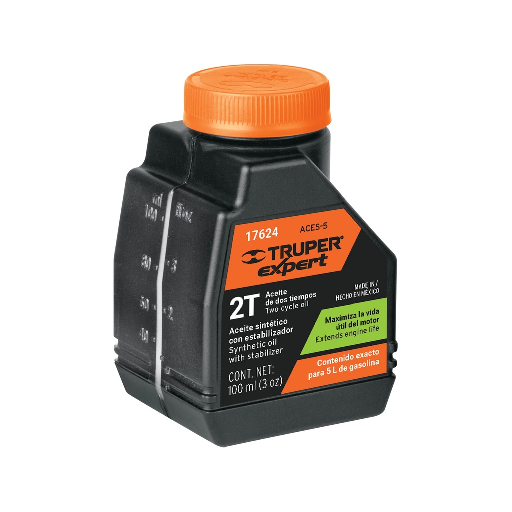 Aceite sintetico para motor de 2 tiempos para mezcla 118mL (4oz), Truper