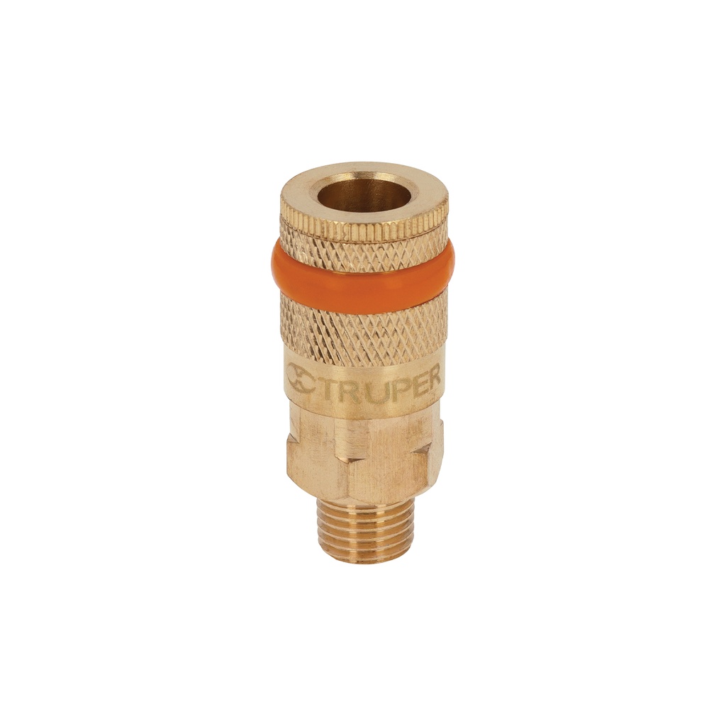 Acople de latón cuerda 1/4 NPT macho, Truper