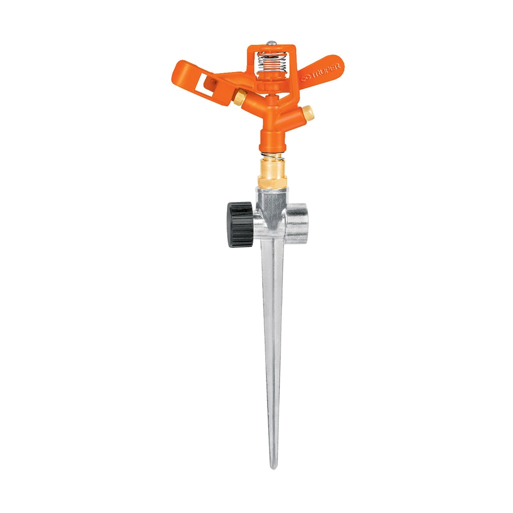 Aspersor metalico 2 vias y estaca metalica de 11", Truper
