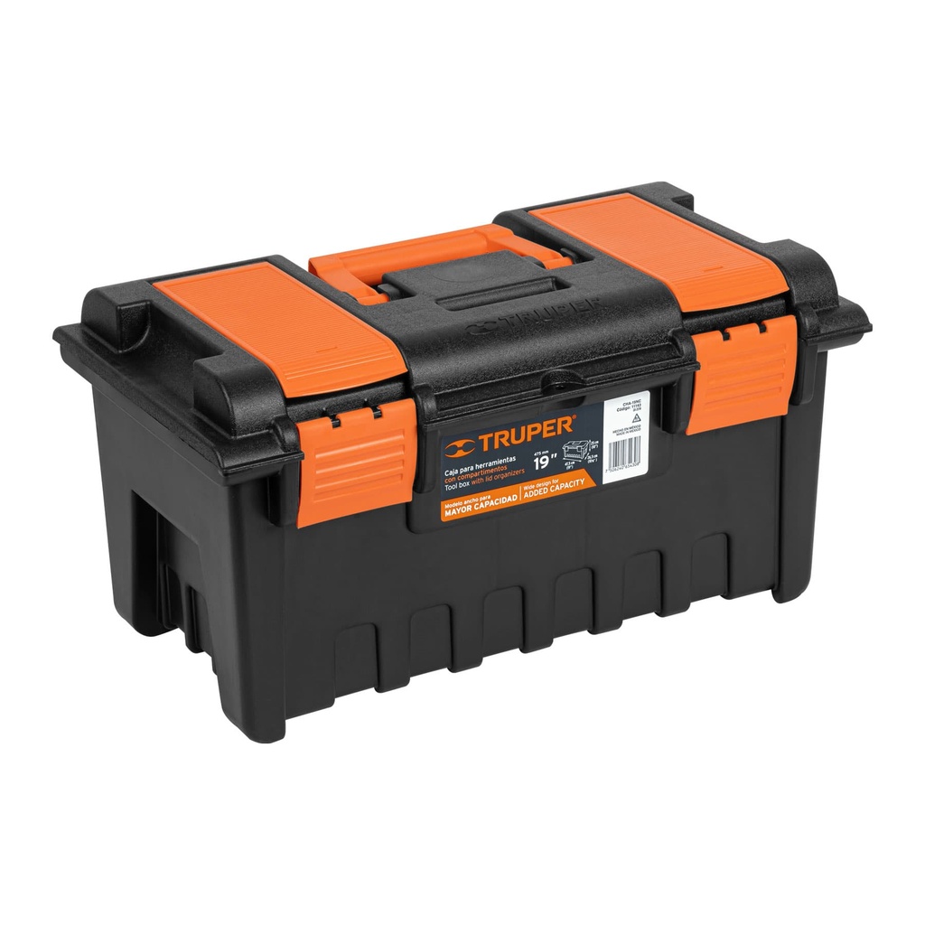 Caja plástica 19" con compartimentos, Truper