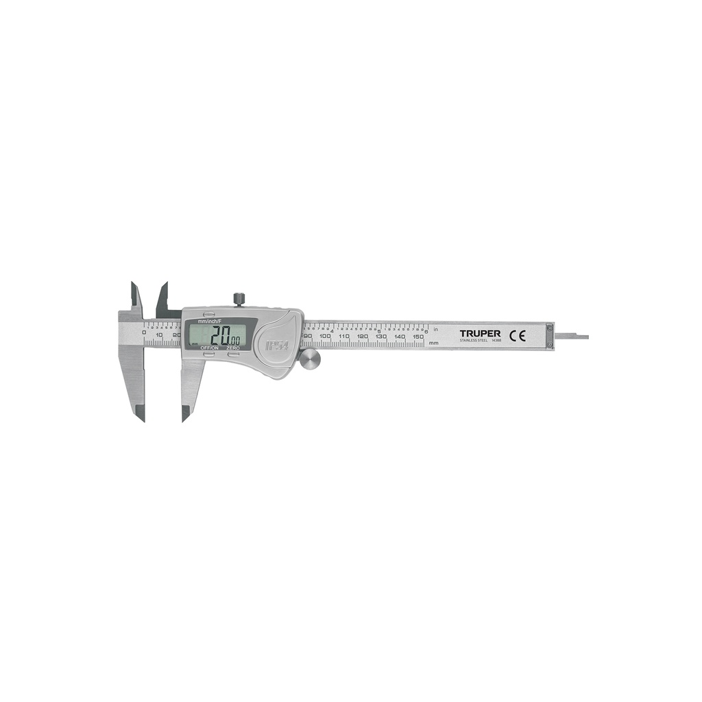 Calibrador digital 6" Pulgadas y milimetros, Truper