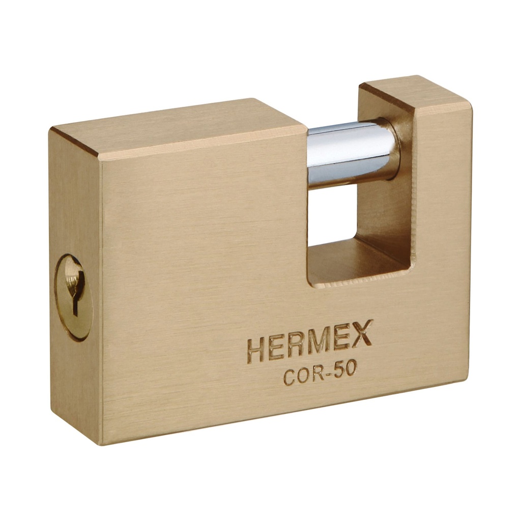 Candado antipalanca, 50mm, cuerpo de latón llave tradicional, Hermex