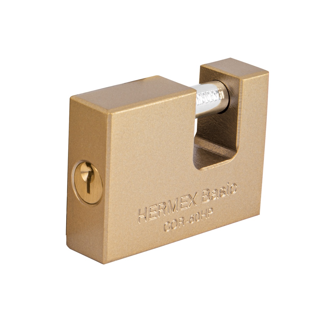 Candado antipalanca, 60mm, cuerpo de hierro, Hermex Basic, Pretul