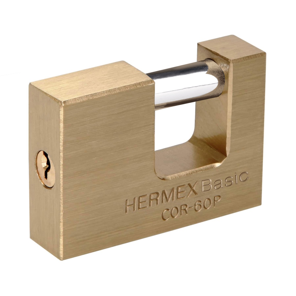 Candado antipalanca, 60mm, cuerpo de latón, Hermex Basic, Pretul