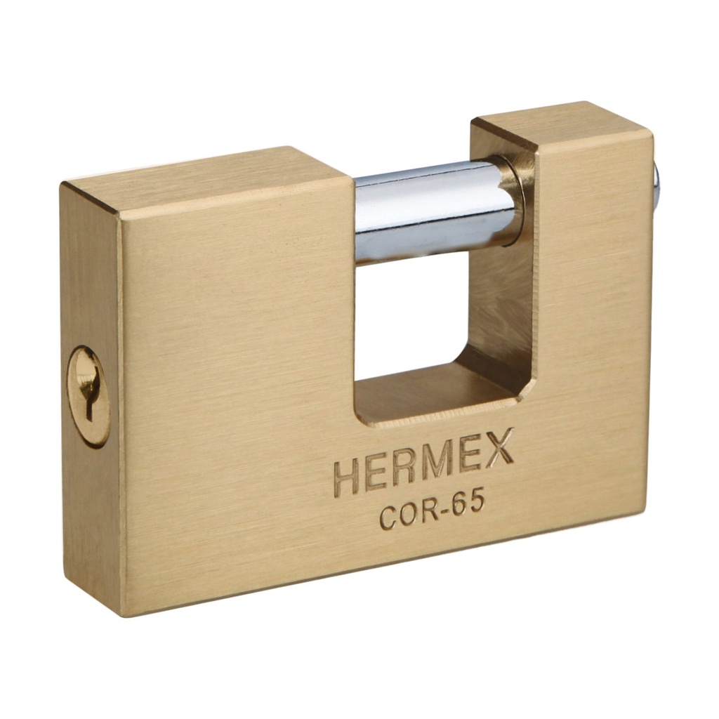 Candado antipalanca, 65mm, cuerpo de latón llave tradicional, Hermex