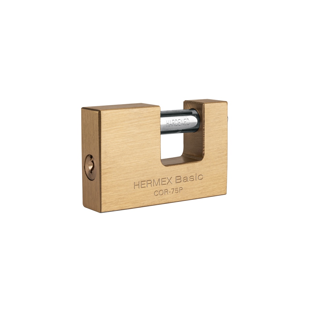 Candado antipalanca, 75mm, cuerpo de latón, Hermex Basic
