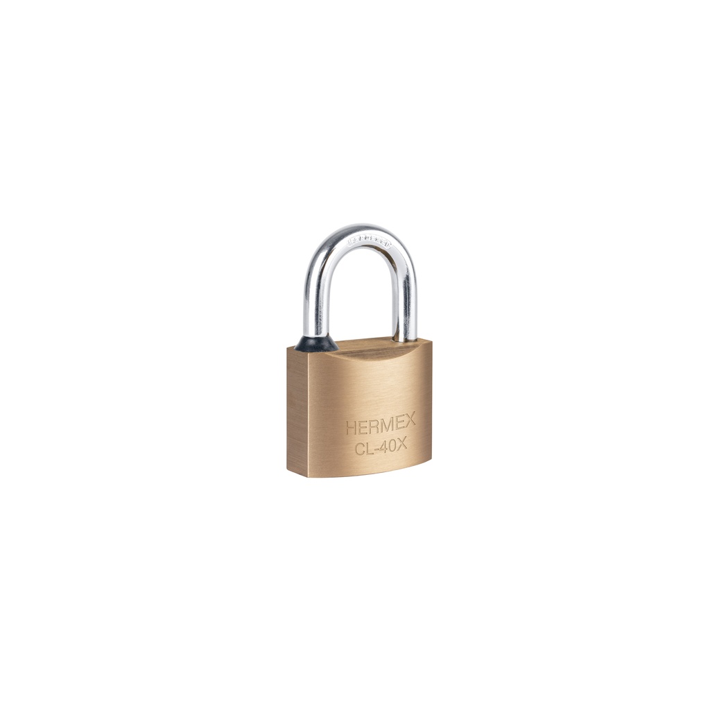 Candados de laton pulido alta seguridad, arco normal, llave de cruz 40mm, Truper