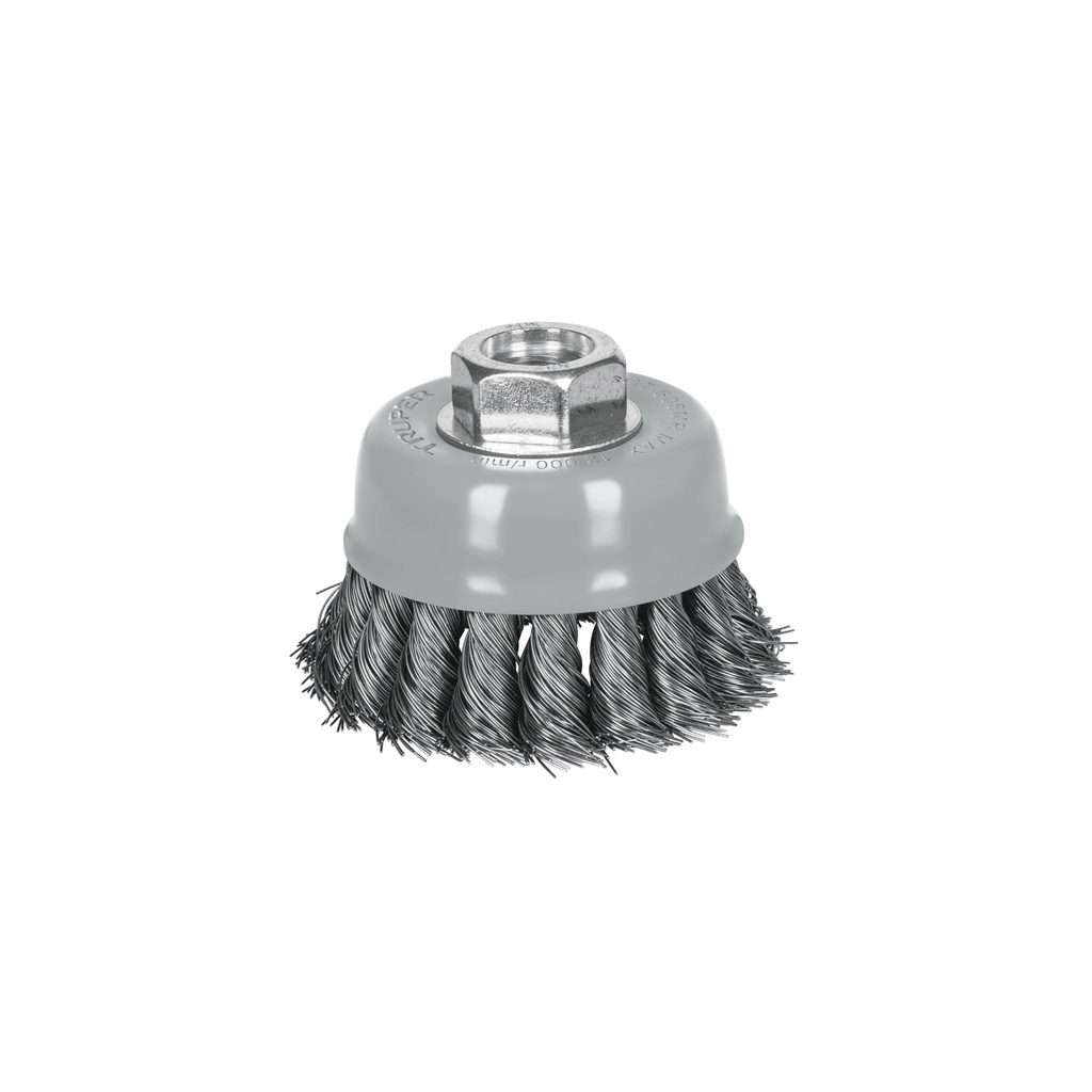 Carda de copa, alambre trenzado fino, 3", Multi rosca, Truper
