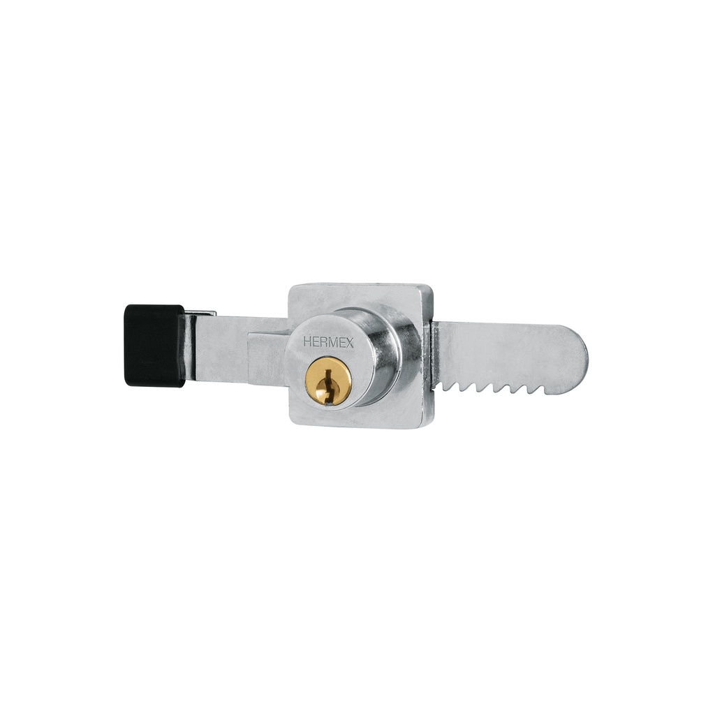 Cerradura para vitrima, 6mm, tipo serrucho, Truper