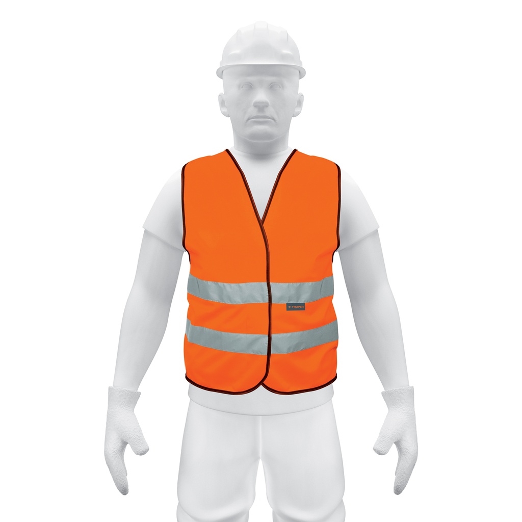 Chaleco cintas dobles 2" alta visibilidad naranja, Truper