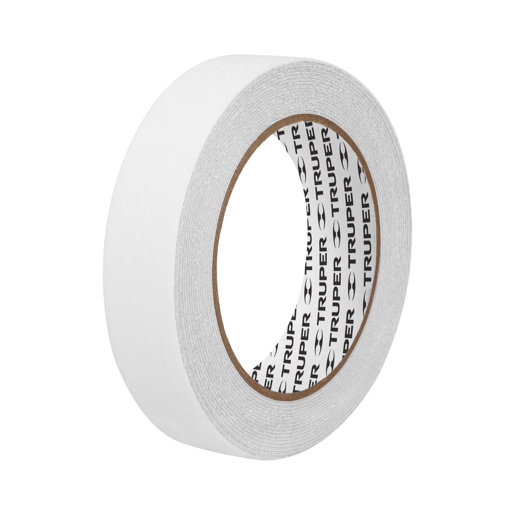 Cinta antiderrapante con abrasivo, rollo, 25 mm, blanca, Truper