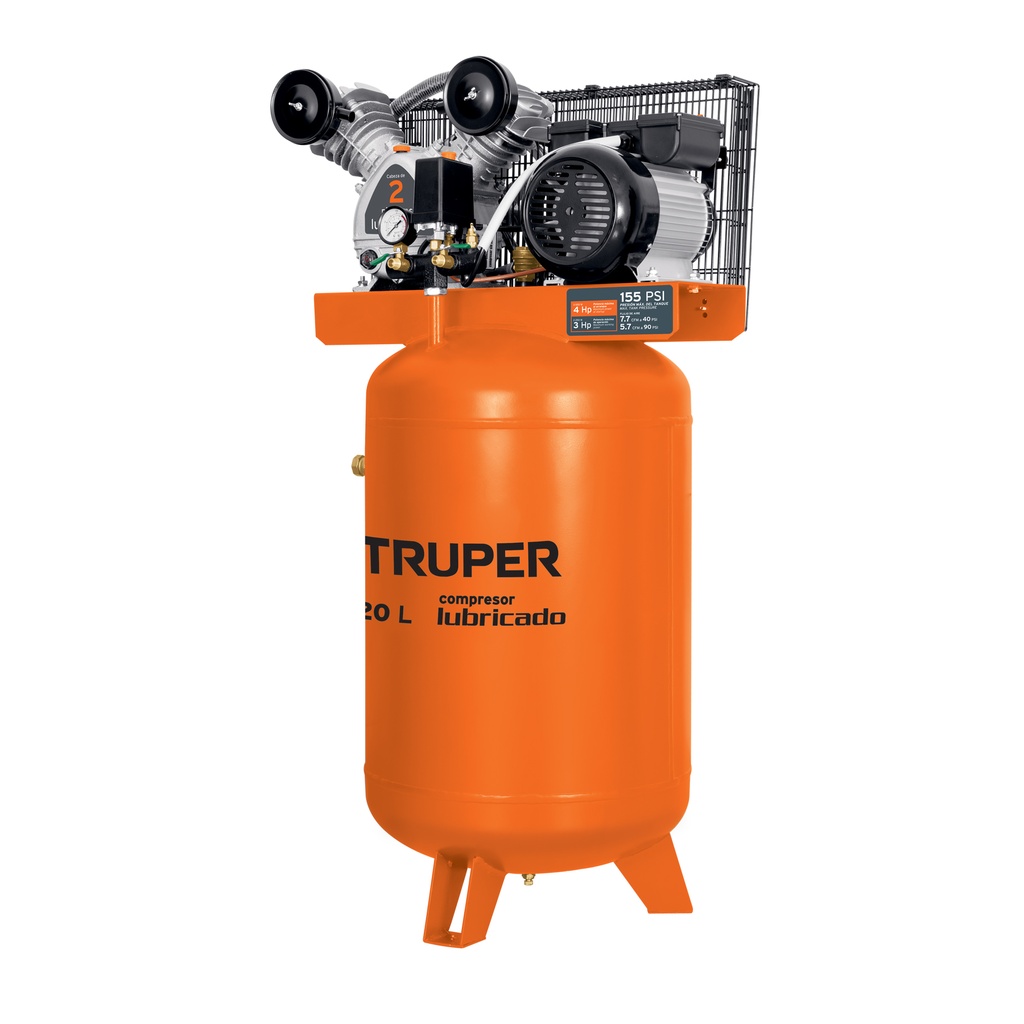 Compresora lubricada de banda, 120 L, Truper