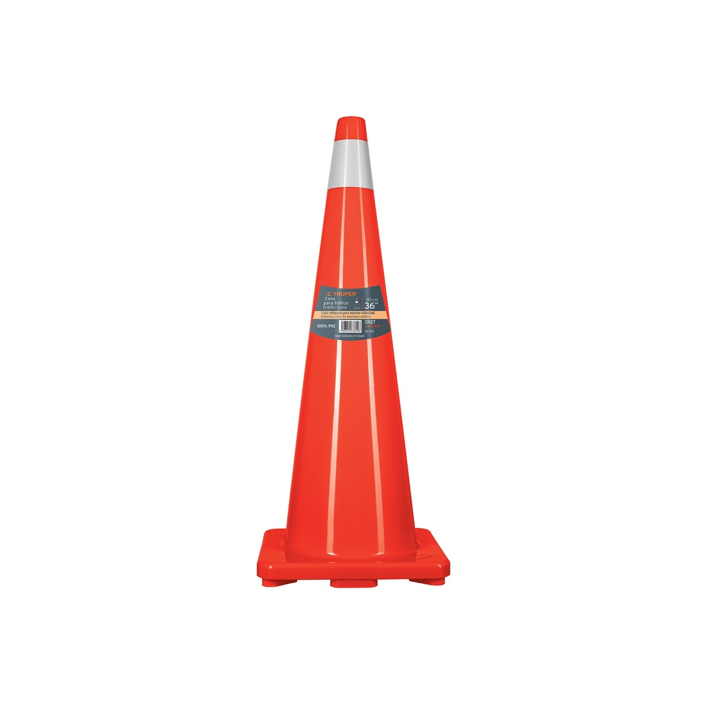 Conos de precaucion de PVC  con reflectivos 90cm, Truper