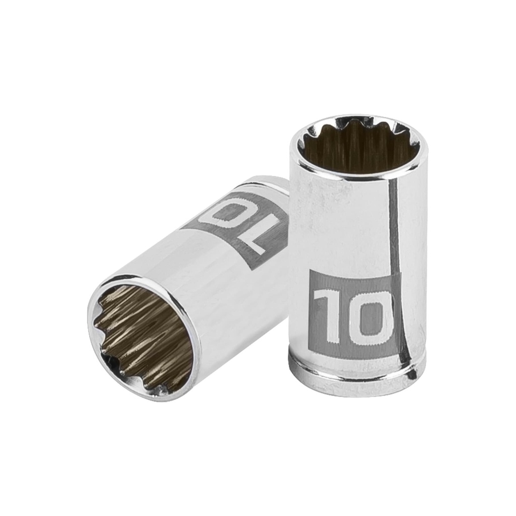 Dado de 12 puntas, cuadro 1/4" de 10 mm, Truper