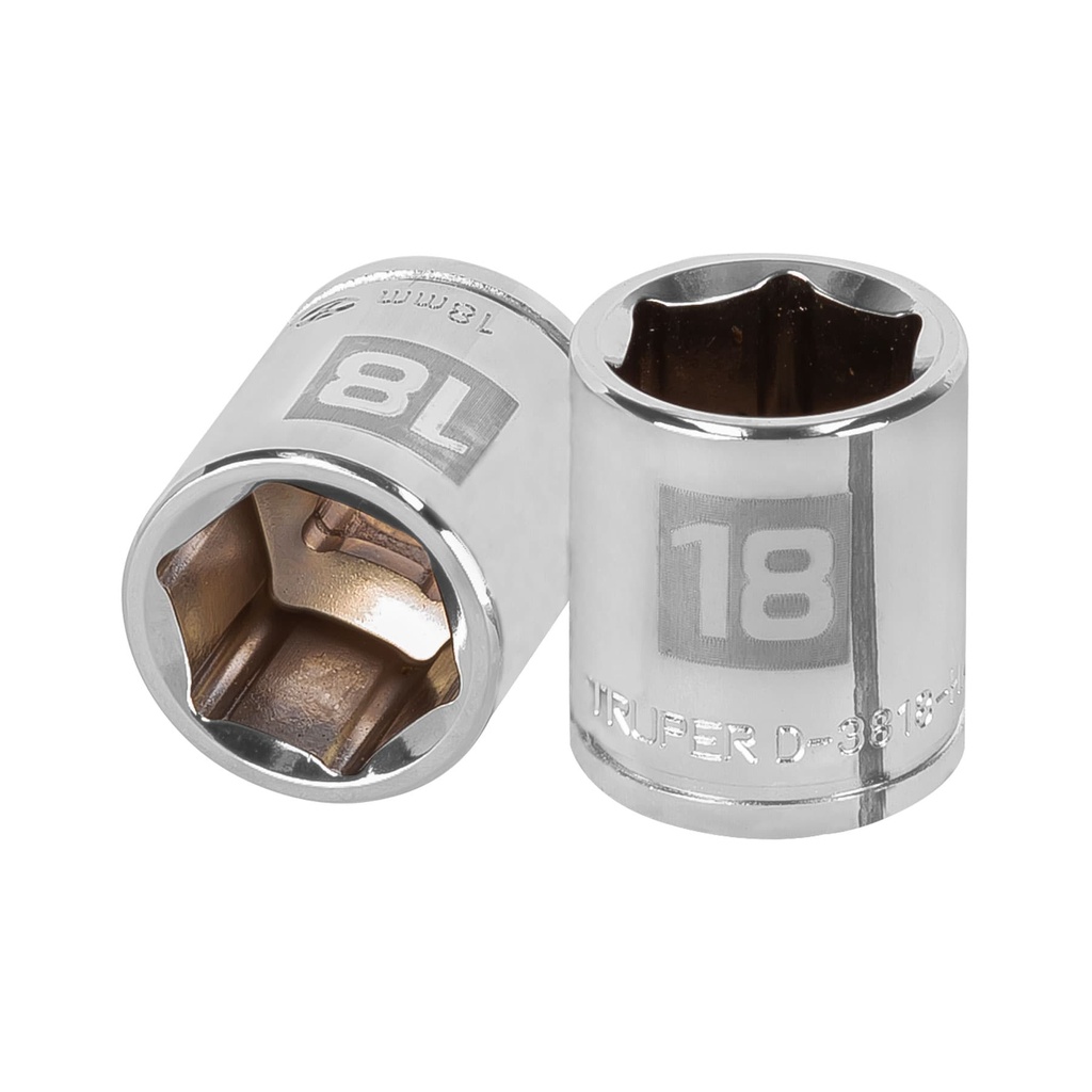 Dado hexagonal en mm  E3/8" -  18mm, Truper