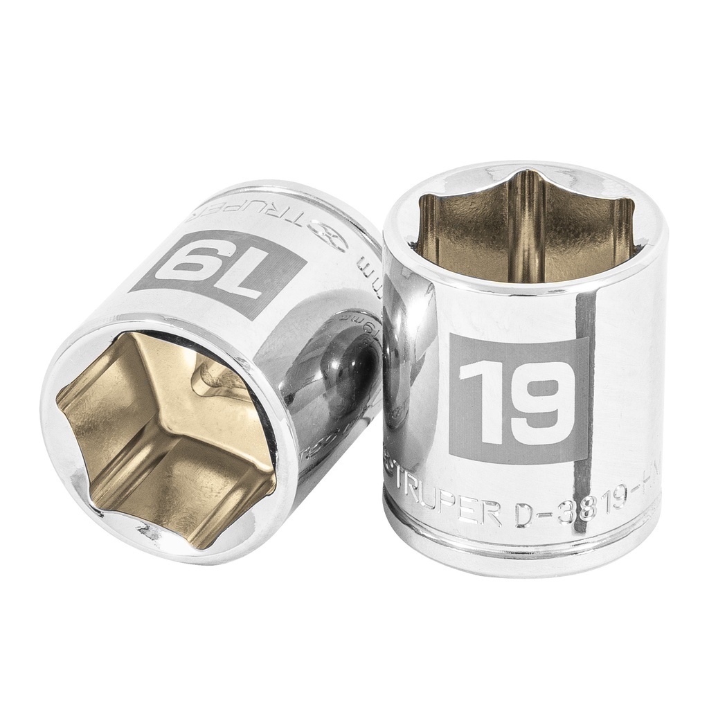 Dado hexagonal en mm  E3/8" -  19mm, Truper