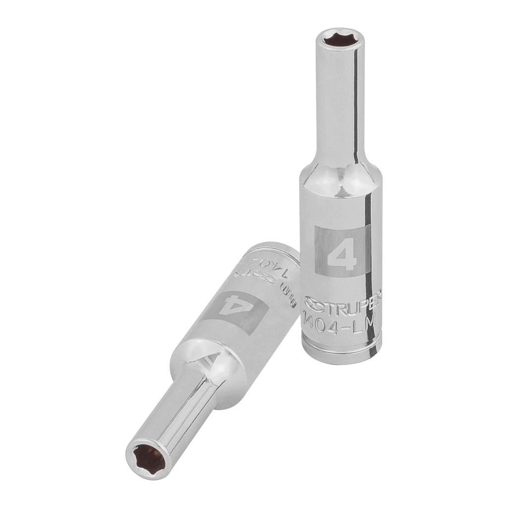 Dado largo de 6 puntas, cuadro 1/4" de 4mm, Truper