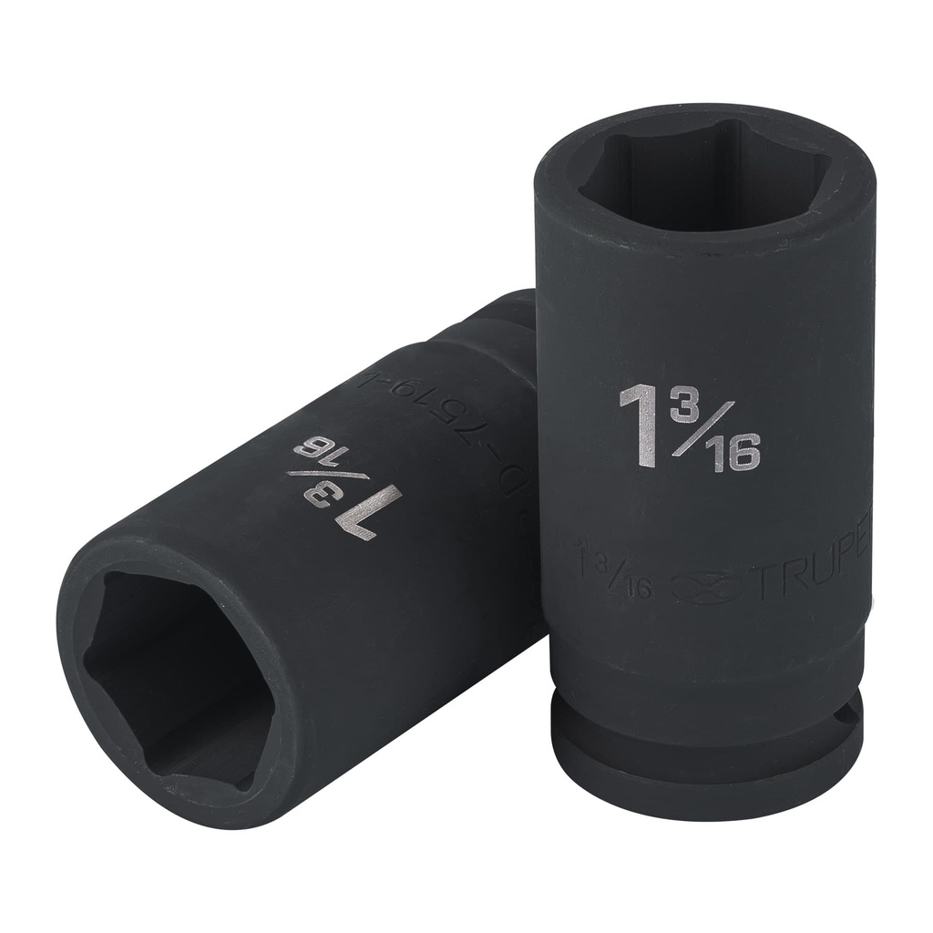 Dado largo de impacto de 1-3/16", 6 puntas, cuadro 3/4", Truper