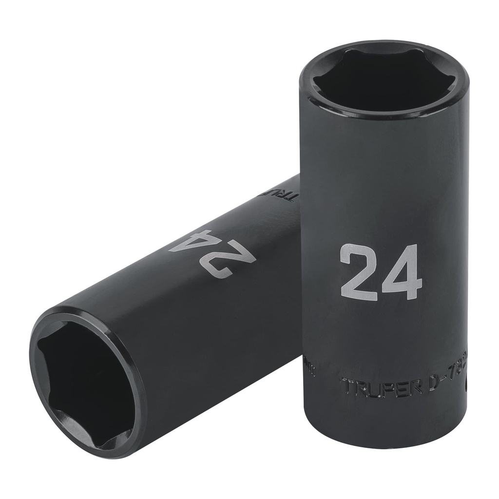 Dado tubular de impacto tubular hexagonal 24mm x 1/2", Truper