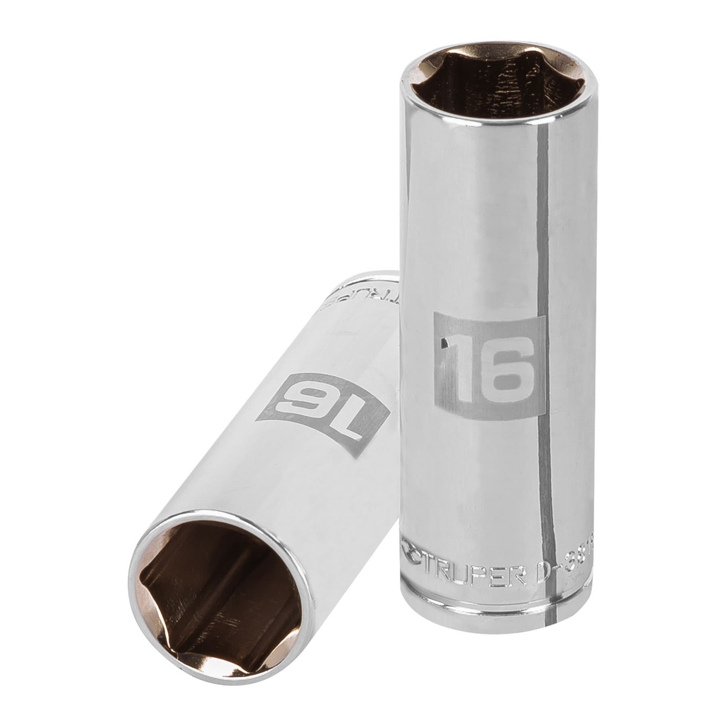 Dado tubulares hexagonales en mm E 3/8" - 16mm, Truper