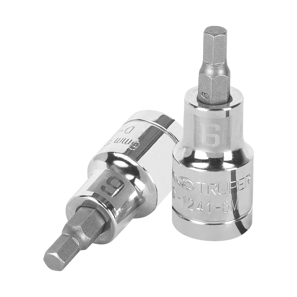 Dados de punta hexagonal E 1/2" x 6mm, Truper