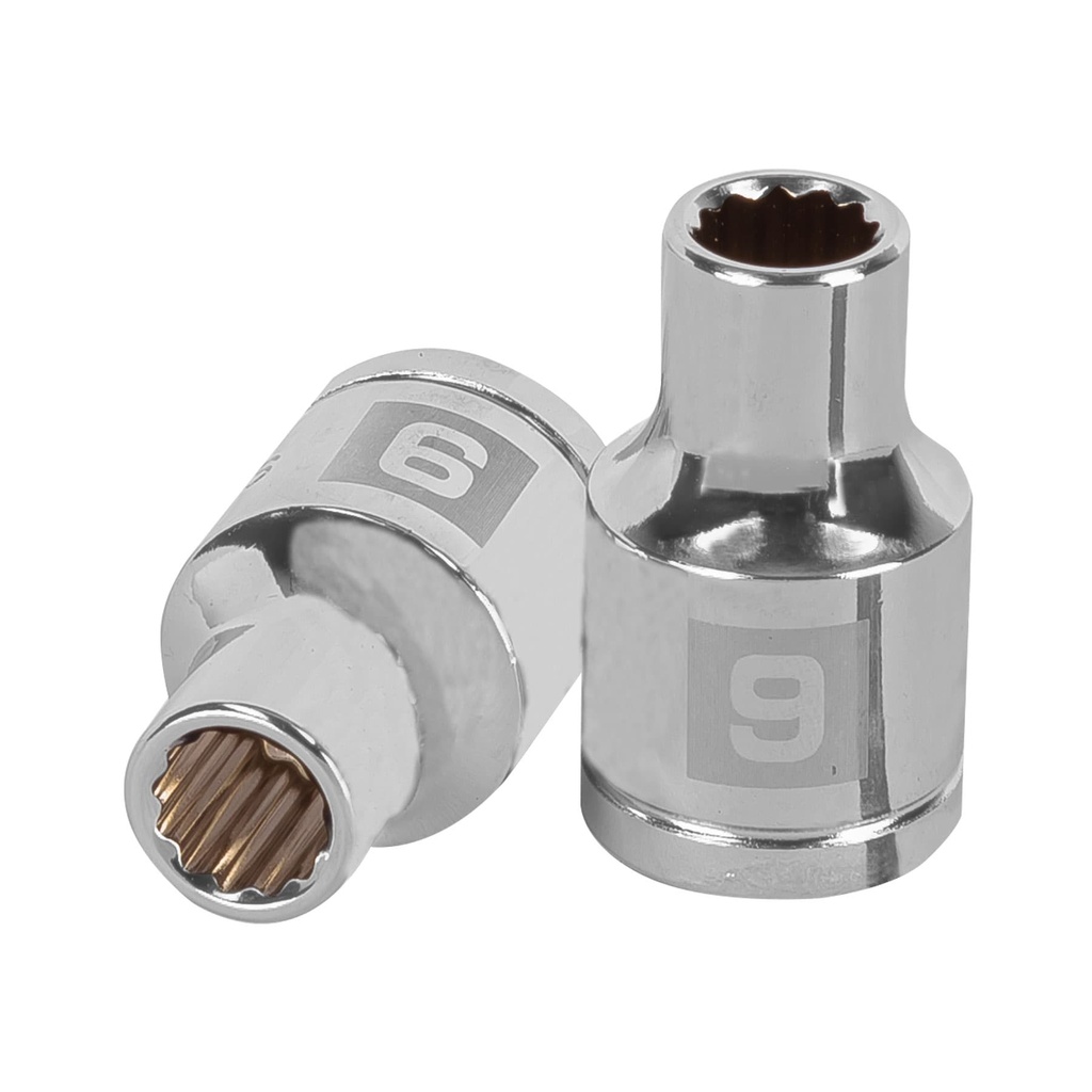 Dados poligonales E 1/2" - 9 mm, Truper