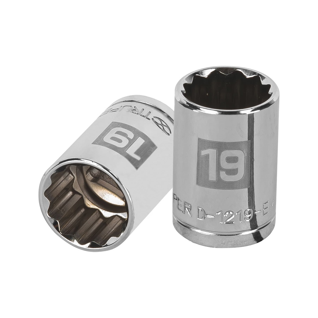 Dados poligonales E 1/2" -19 mm, Truper