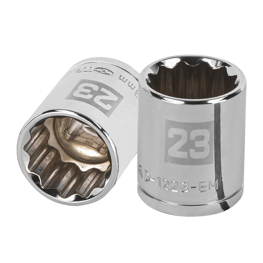 Dados poligonales, encastre 1/2" - 23 mm, Truper