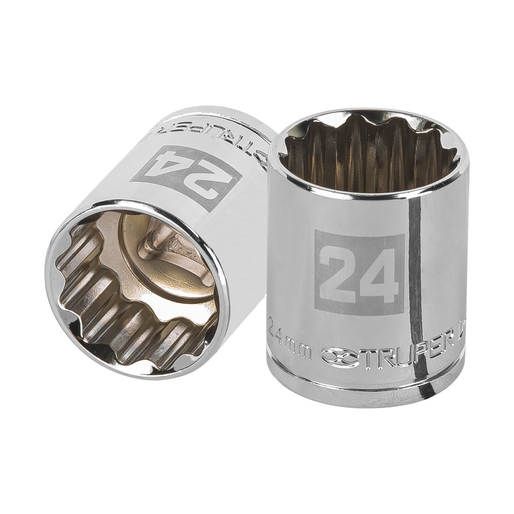 Dados poligonales, encastre 1/2" - 24 mm, Truper