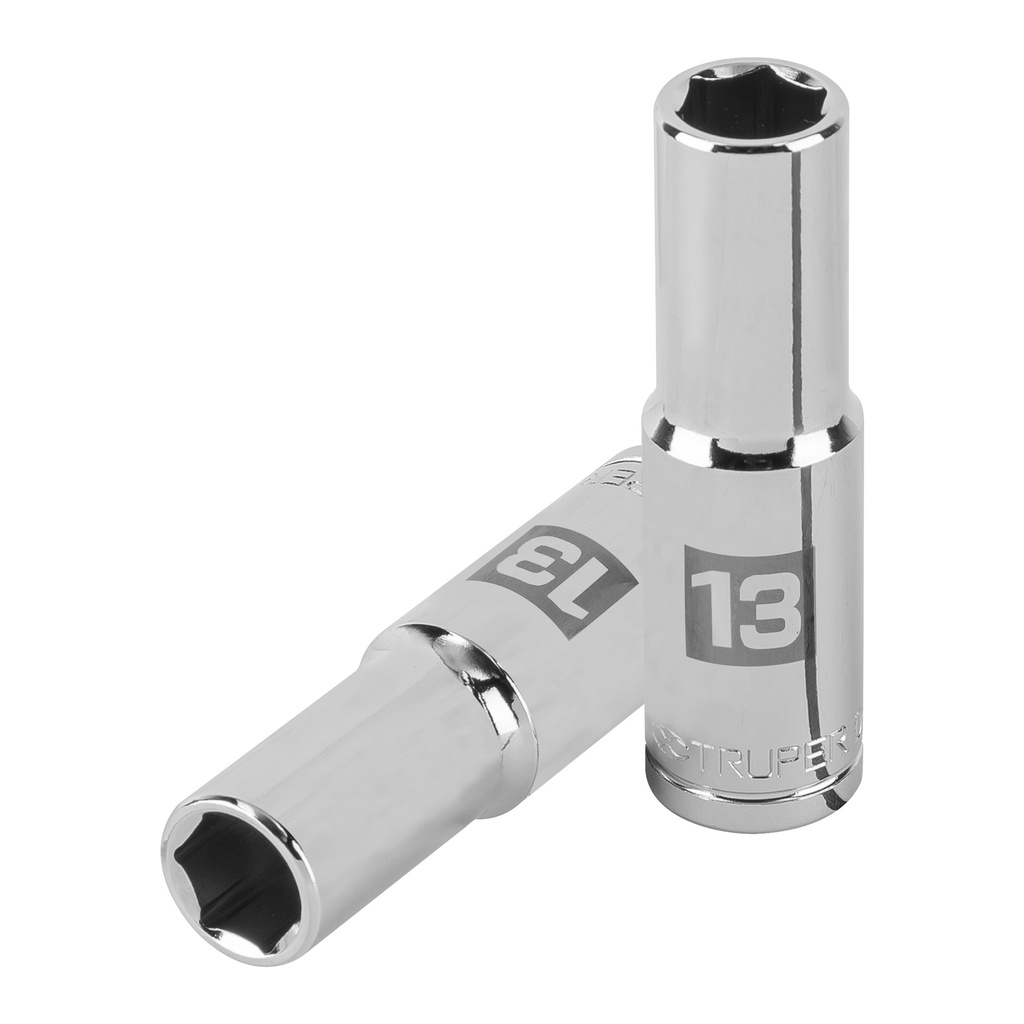 Dados tubulares hexagonales E 1/2" - 13 mm, Truper