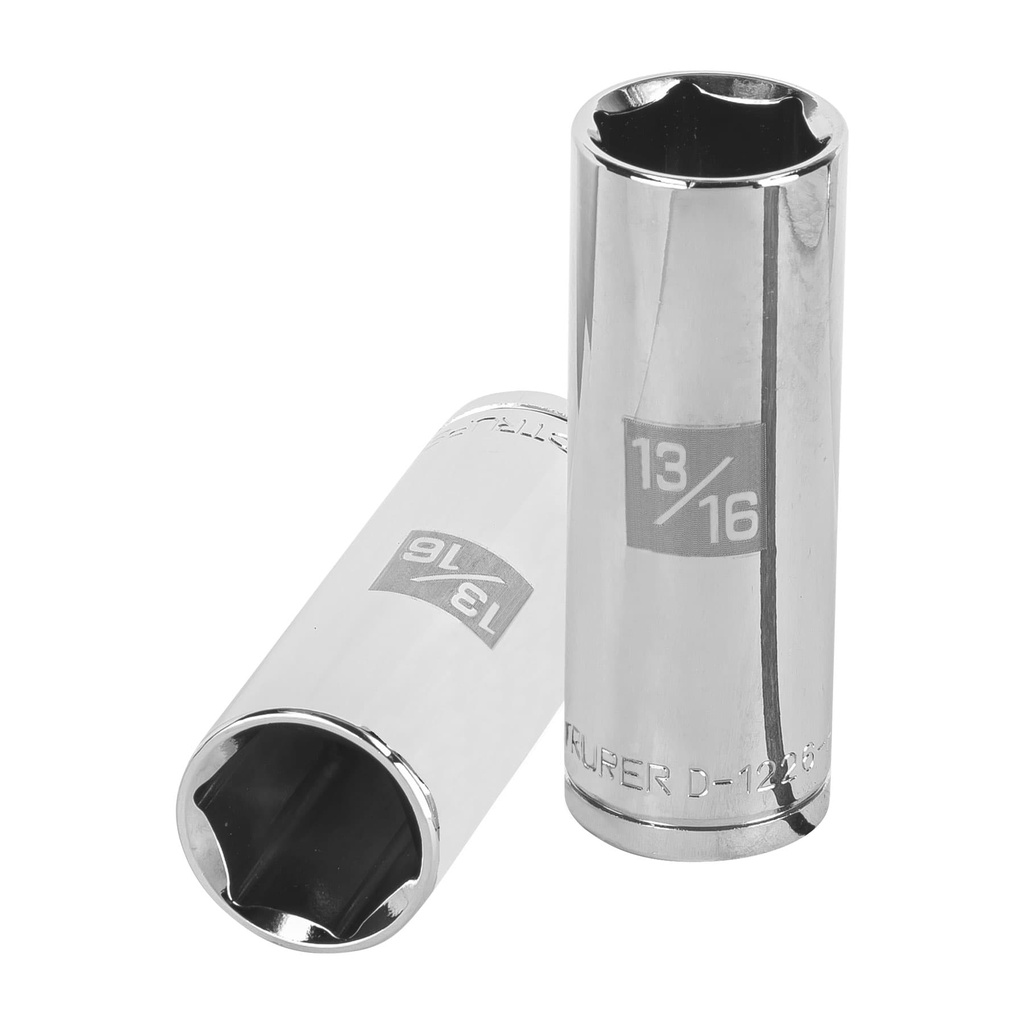 Dados tubulares hexagonales E 1/2" - 13/16", Truper