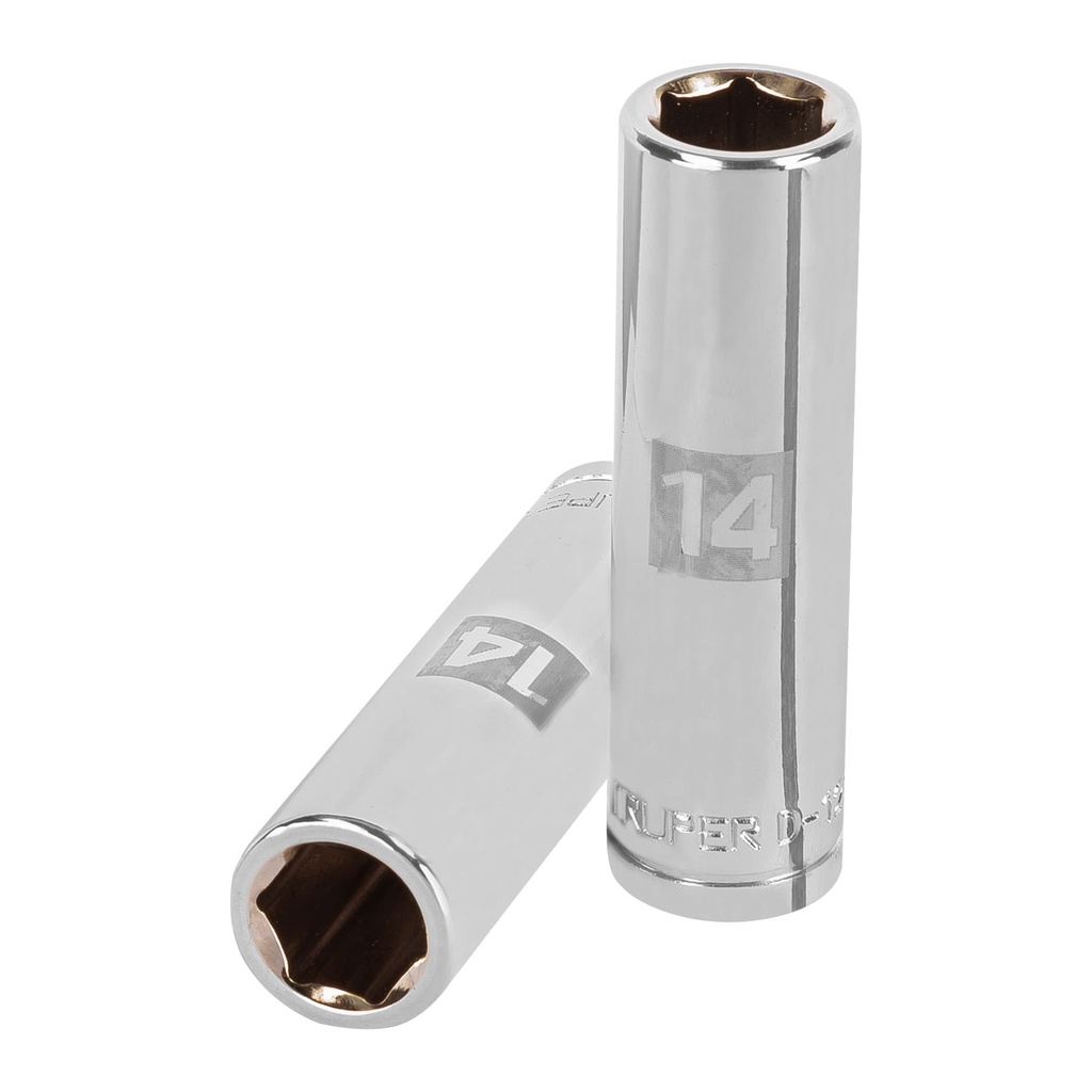 Dados tubulares hexagonales E 1/2" - 14 mm, Truper
