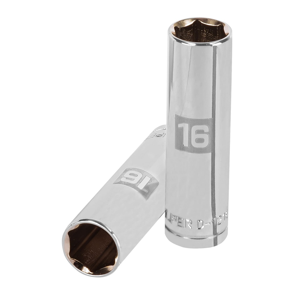 Dados tubulares hexagonales E 1/2" - 16 mm, Truper