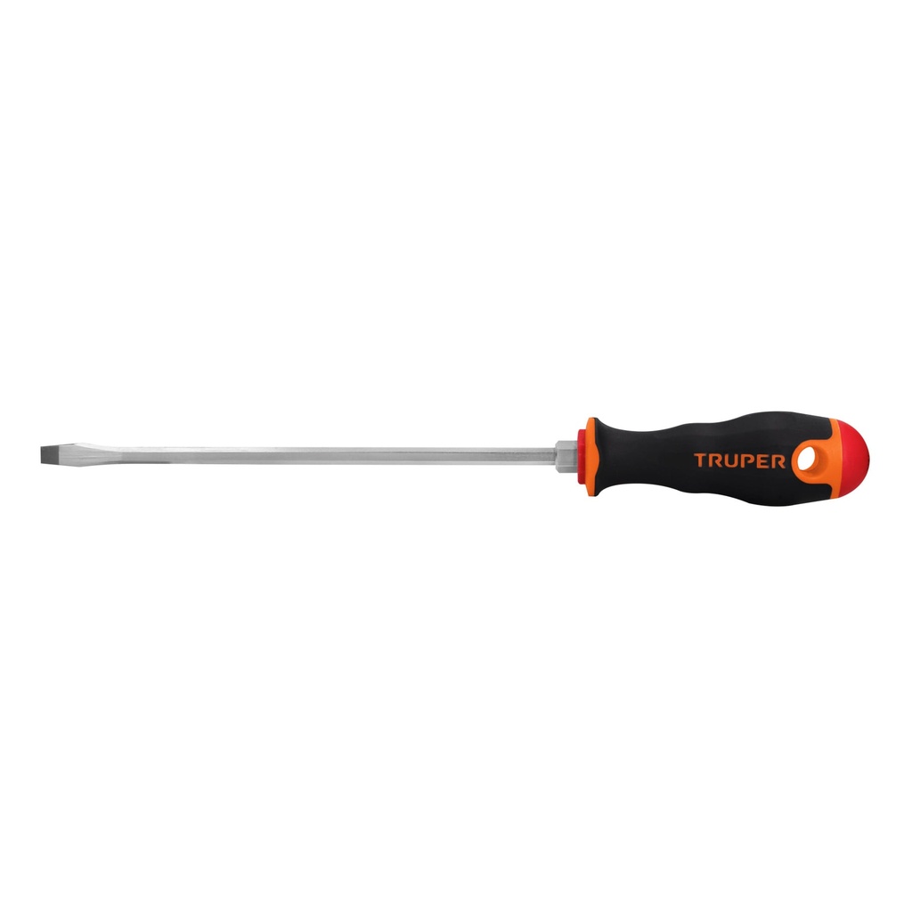 Desarmador plano 1/4 x 8", mango Comfort Grip, Truper