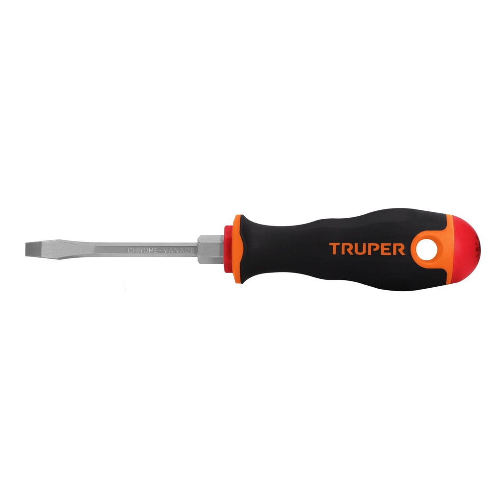 Desarmador plano 3/16 x 3", mango Comfort Grip, Truper