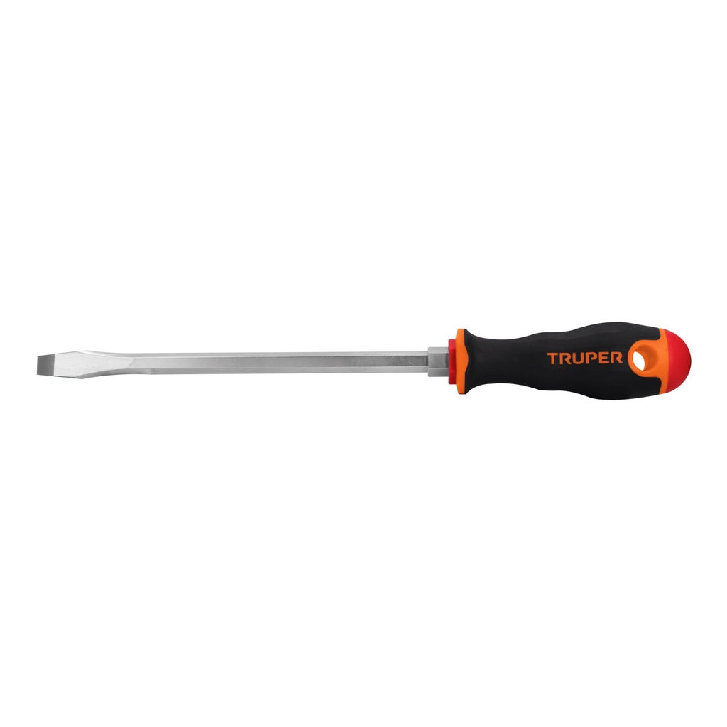 Desarmador plano 3/8 x 8", mango Comfort Grip, Truper