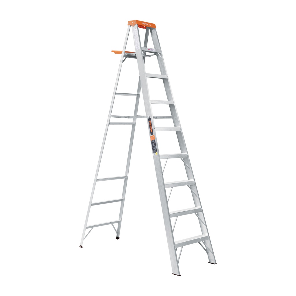 Escalera tipo tijera, 102 kg, con bandeja, 8 peldaños, Truper