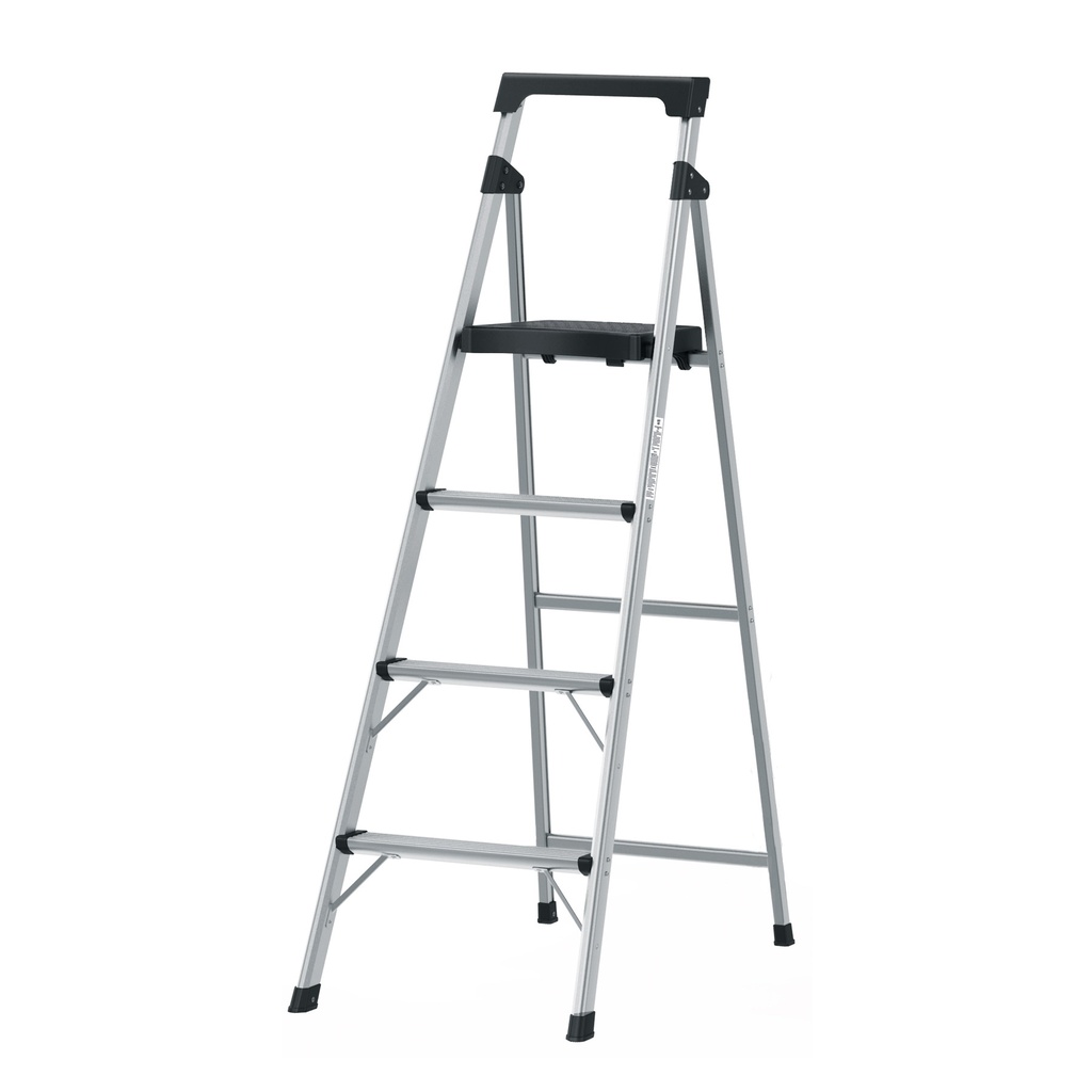Escalera tubulares plegables con plataforma, 91kg, 4 peldaños, Truper