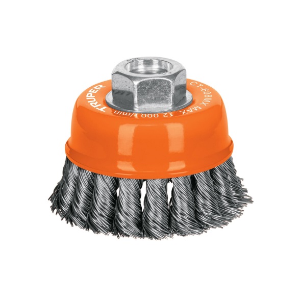 Escobilla tipo copa alambre trenzado grueso, calibre 0.5 mm, 3", Truper