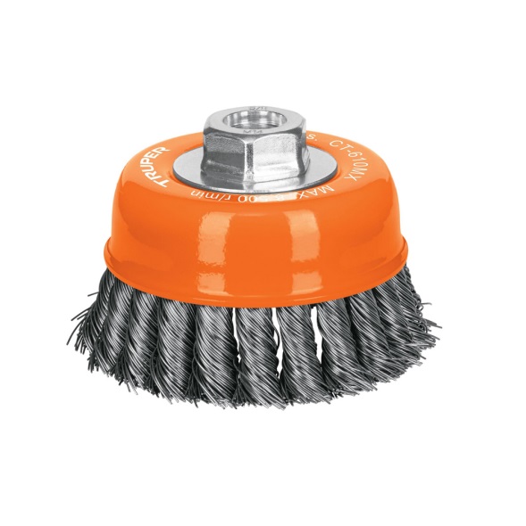 Escobilla tipo copa alambre trenzado grueso, calibre 0.5 mm, 4", Truper
