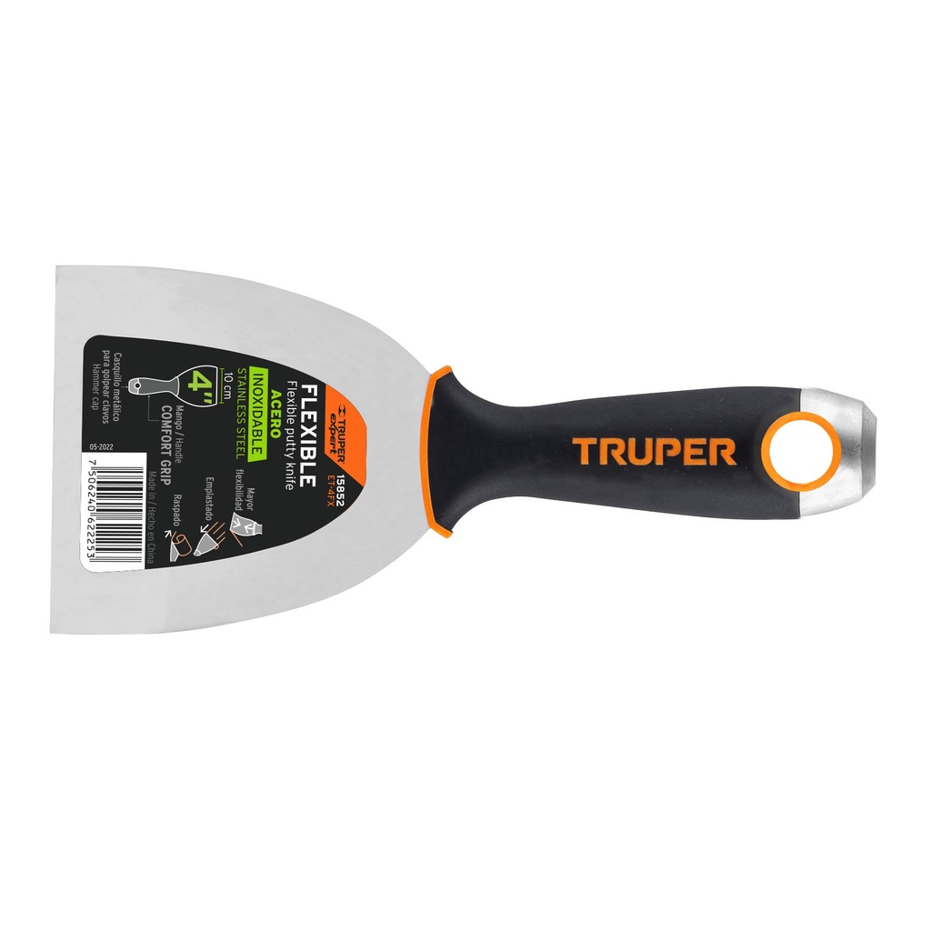 Espatulas flexibles, acero inoxidable, ancho 4", Truper