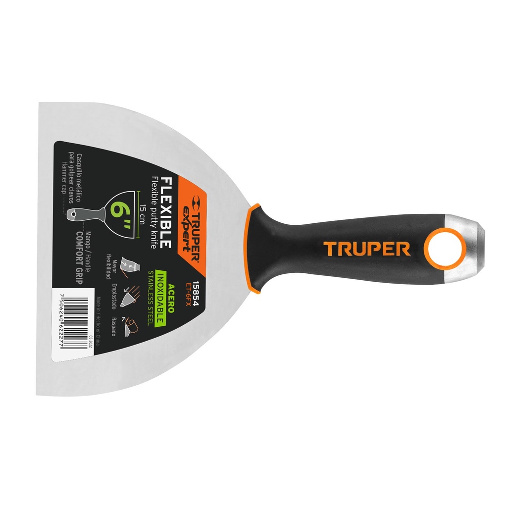 Espatulas flexibles, acero inoxidable, ancho 6", Truper