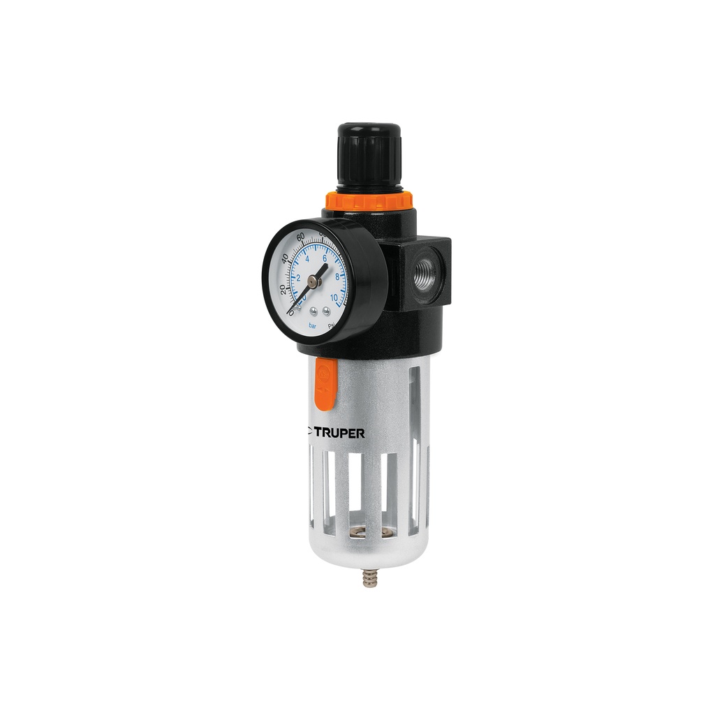 Filtro y regulador de aire 1/4" NPT, Truper