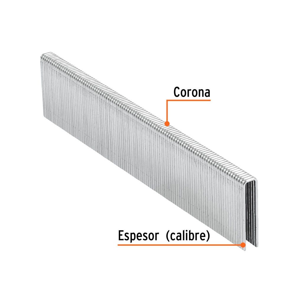 Caja con 5000 grapas corona 1/4" calibre 18, 35mm p/ENNE-120, Truper