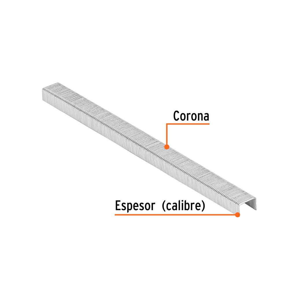 Caja con 5000 grapas corona 3/8" calibre 22, 6mm p/ENNE-70, Truper