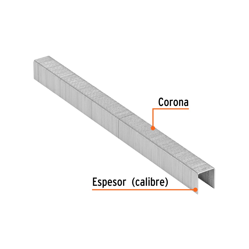 Caja con 5000 grapas corona 3/8" calibre 22, 10mm p/ENNE-70, Truper