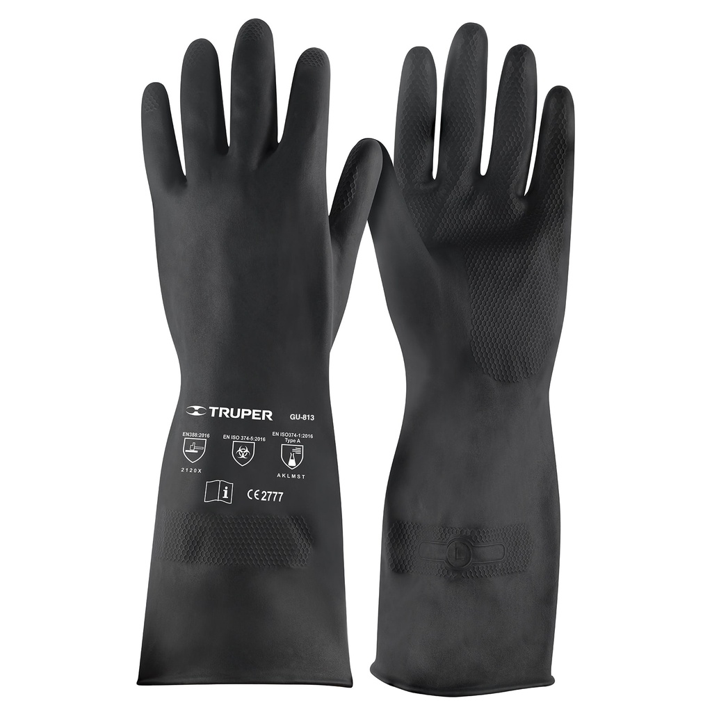 Guantes de neopreno para manejo de químicos, medianos, Truper
