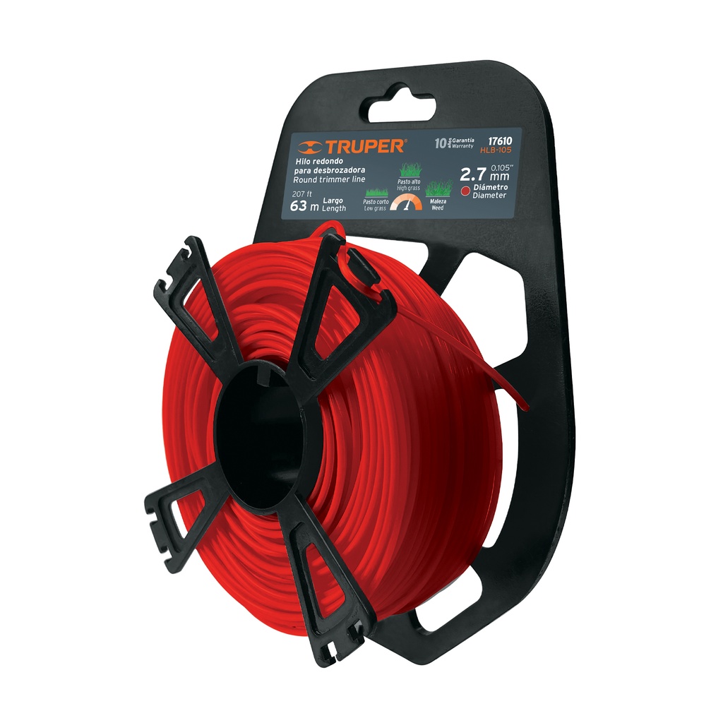 Hilos para desmalezadora, en blister , diametro  2.7 mm, Truper